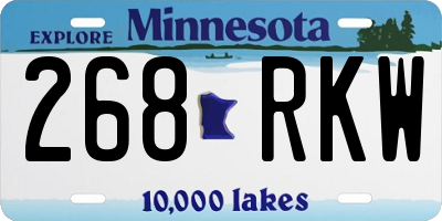 MN license plate 268RKW
