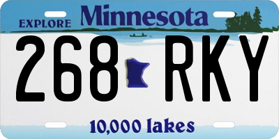 MN license plate 268RKY