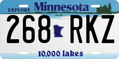MN license plate 268RKZ
