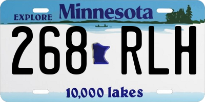 MN license plate 268RLH