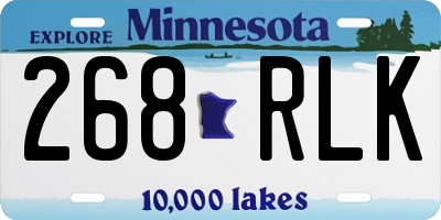 MN license plate 268RLK