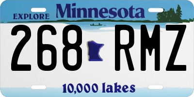 MN license plate 268RMZ
