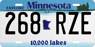 MN license plate 268RZE