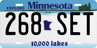 MN license plate 268SET