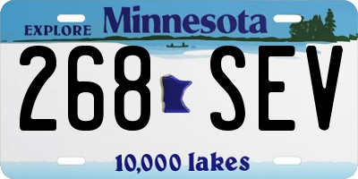 MN license plate 268SEV