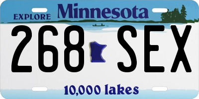 MN license plate 268SEX