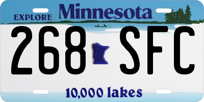 MN license plate 268SFC