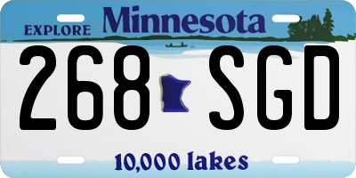 MN license plate 268SGD