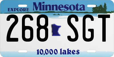 MN license plate 268SGT