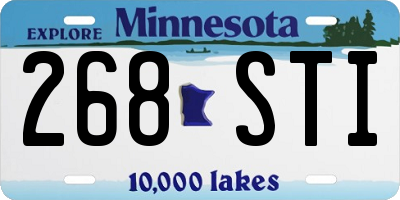 MN license plate 268STI