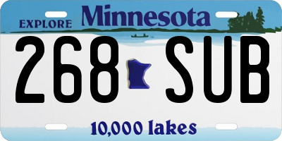 MN license plate 268SUB