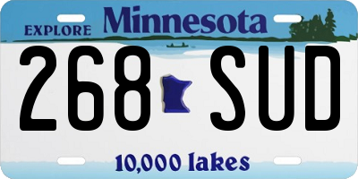 MN license plate 268SUD