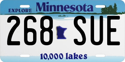 MN license plate 268SUE