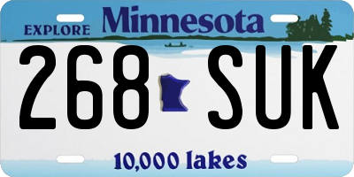 MN license plate 268SUK
