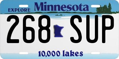 MN license plate 268SUP