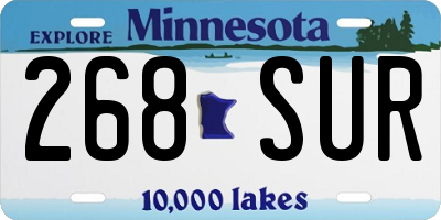 MN license plate 268SUR
