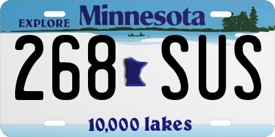 MN license plate 268SUS