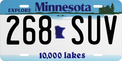 MN license plate 268SUV