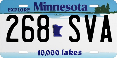 MN license plate 268SVA