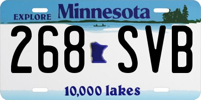 MN license plate 268SVB