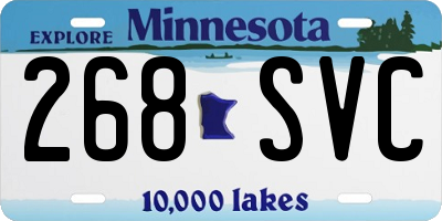 MN license plate 268SVC