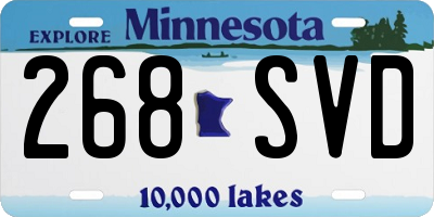 MN license plate 268SVD