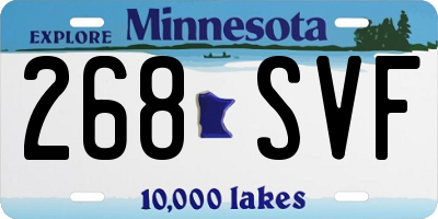 MN license plate 268SVF