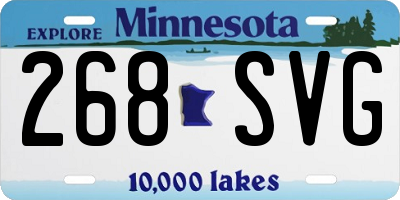 MN license plate 268SVG