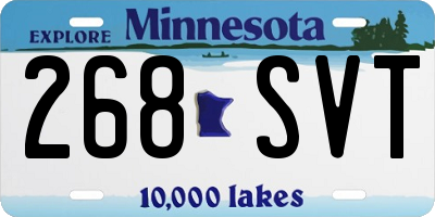 MN license plate 268SVT
