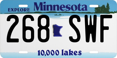 MN license plate 268SWF