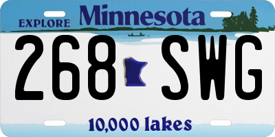 MN license plate 268SWG