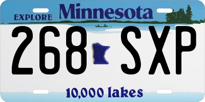 MN license plate 268SXP