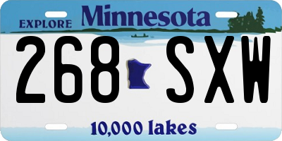 MN license plate 268SXW