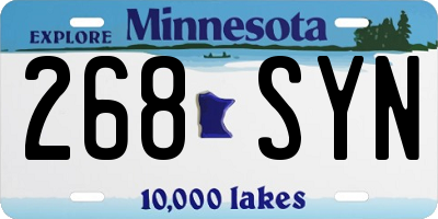 MN license plate 268SYN