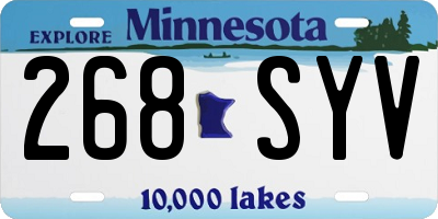 MN license plate 268SYV