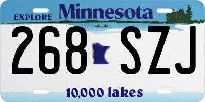 MN license plate 268SZJ