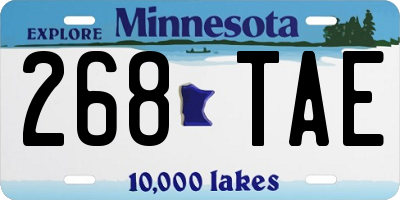 MN license plate 268TAE