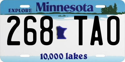 MN license plate 268TAO
