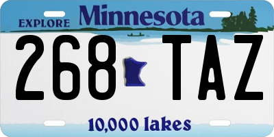 MN license plate 268TAZ