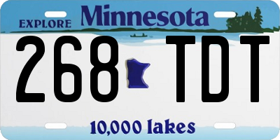 MN license plate 268TDT