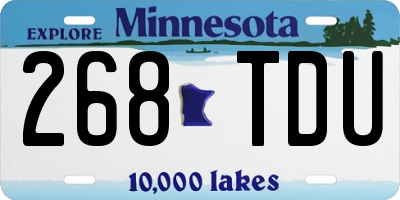 MN license plate 268TDU