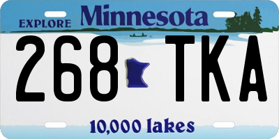 MN license plate 268TKA