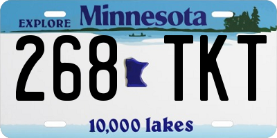 MN license plate 268TKT