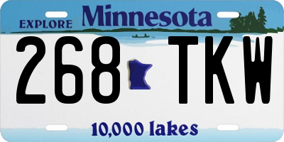 MN license plate 268TKW