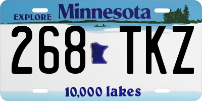 MN license plate 268TKZ