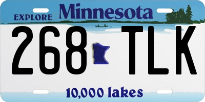 MN license plate 268TLK
