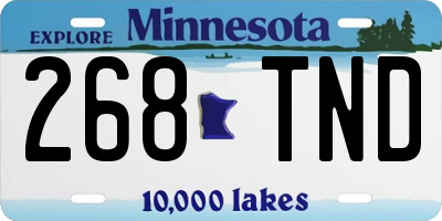 MN license plate 268TND