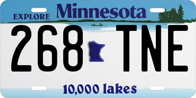 MN license plate 268TNE