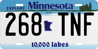MN license plate 268TNF