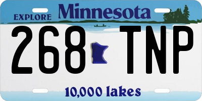MN license plate 268TNP